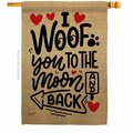 Patio Trasero I Woof You Animals Dog 28 x 40 in. Double-Sided Vertical House Flags for Decoration Banner Garden PA3901949